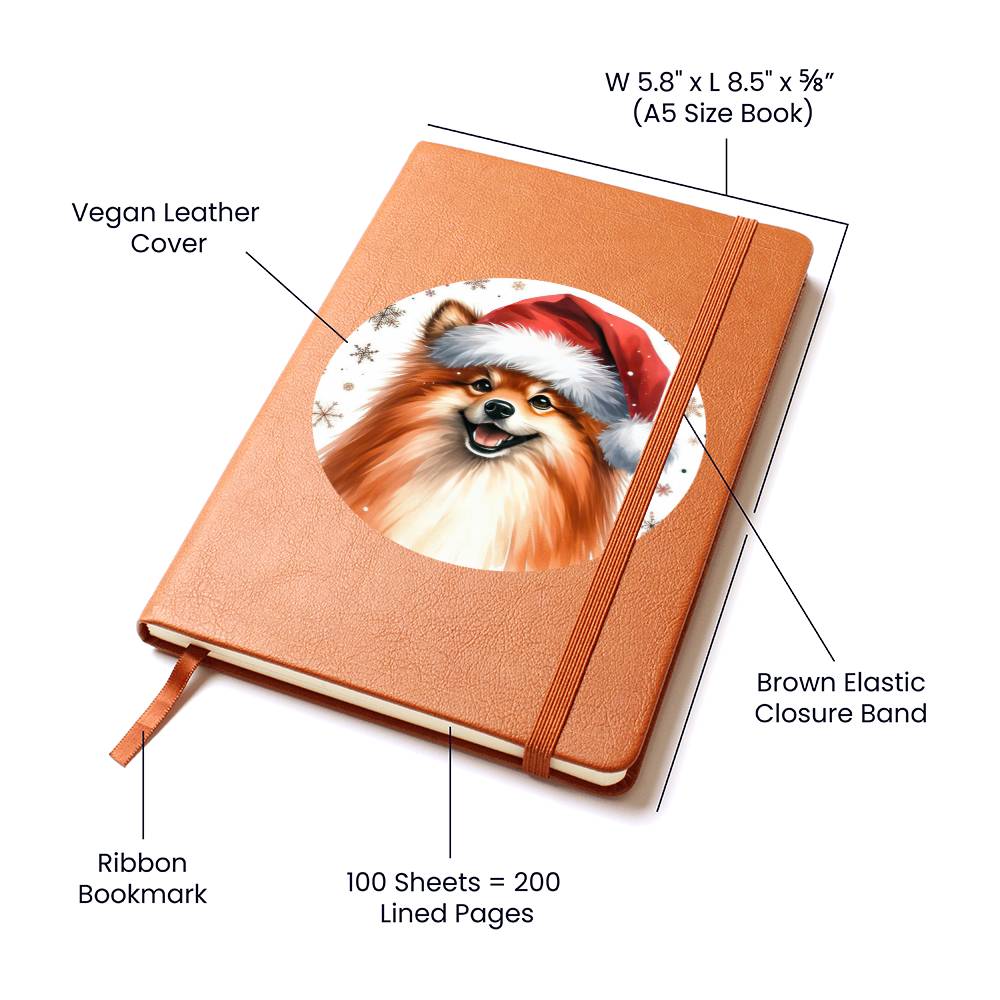 Christmas Dog - Finnish Spitz - Vegan Leather Journal