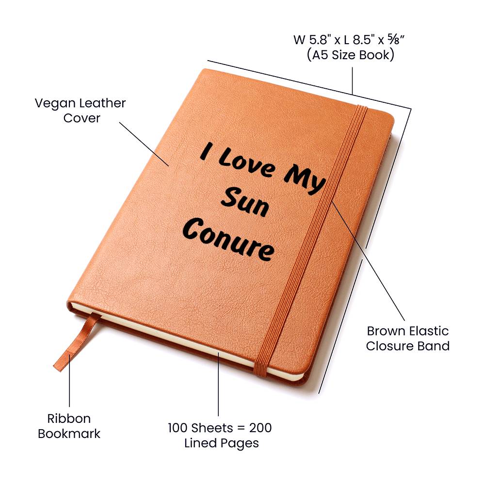 Love My Sun Conure - Vegan Leather Journal
