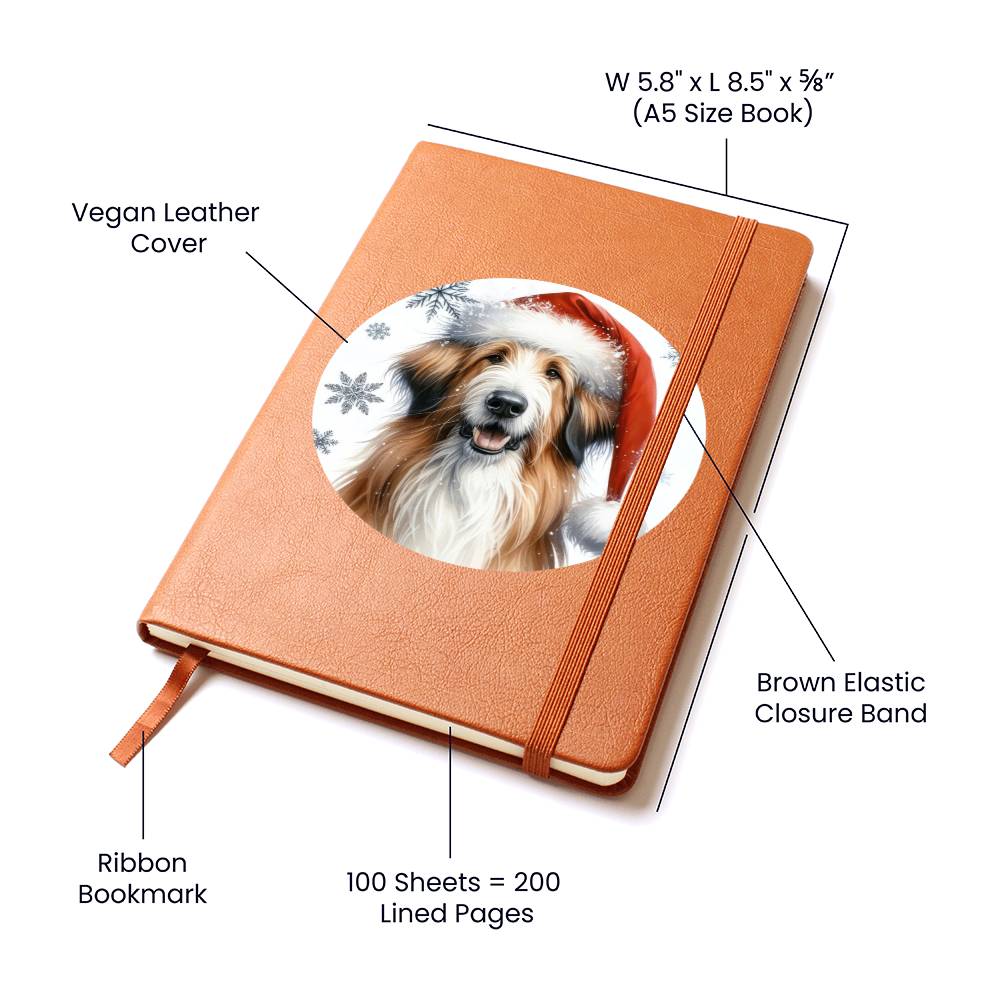 Christmas Dog - Berger Picard - Vegan Leather Journal