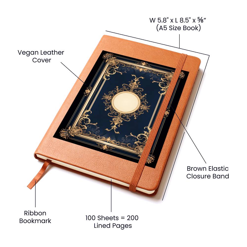 Ornate Gold Cover 101 - Vegan Leather Journal