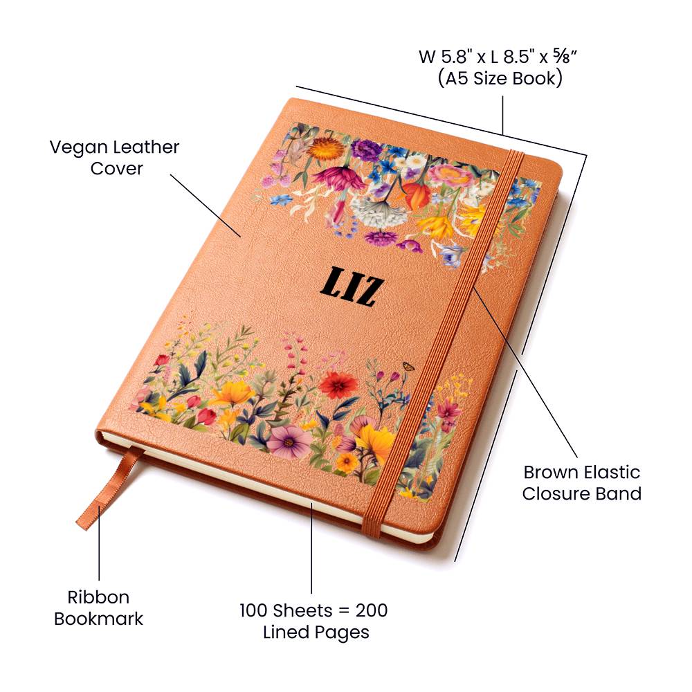 Liz (Botanical Blooms) - Vegan Leather Journal