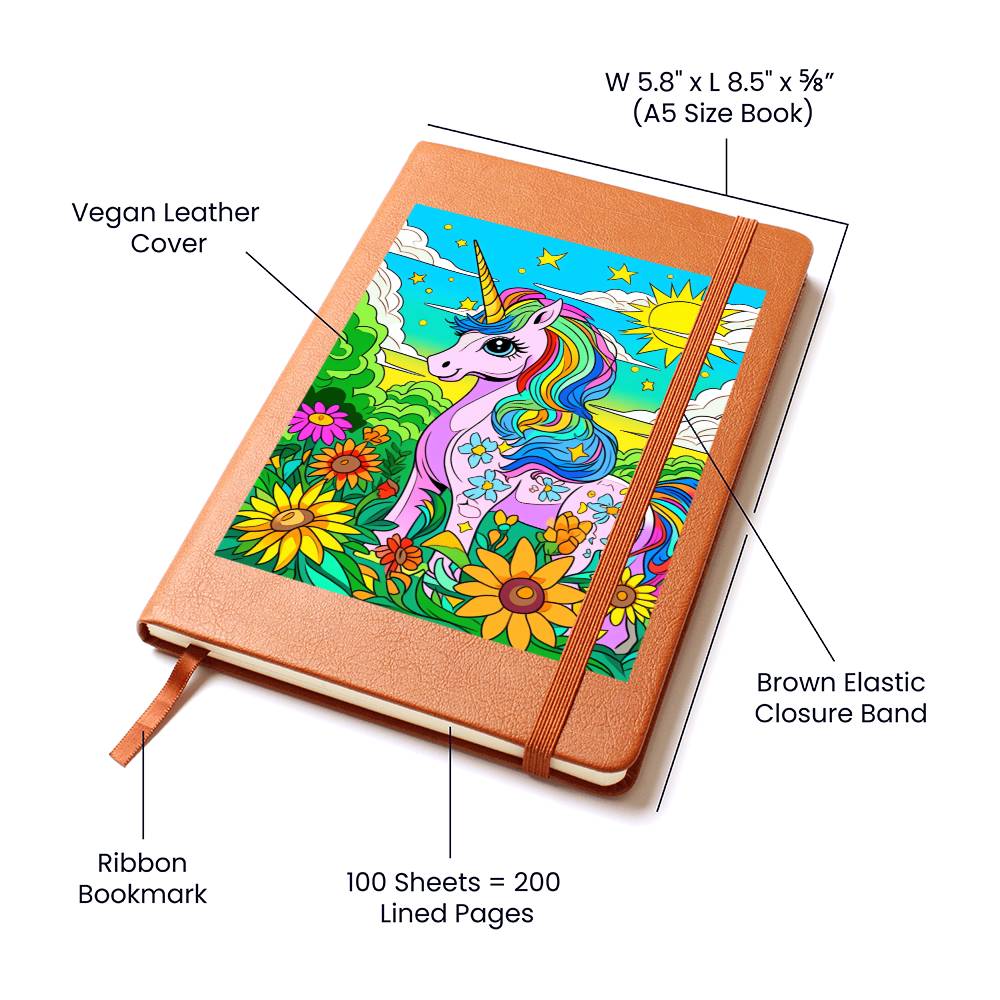 Cute Unicorn 027 - Vegan Leather Journal