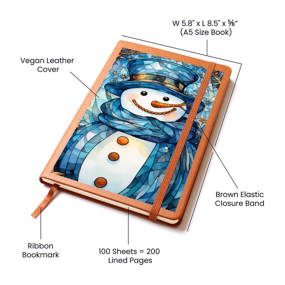 Christmas Stained Glass Design 009 - Vegan Leather Journal