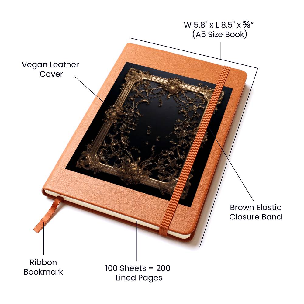 Ornate Gold Cover 121 - Vegan Leather Journal