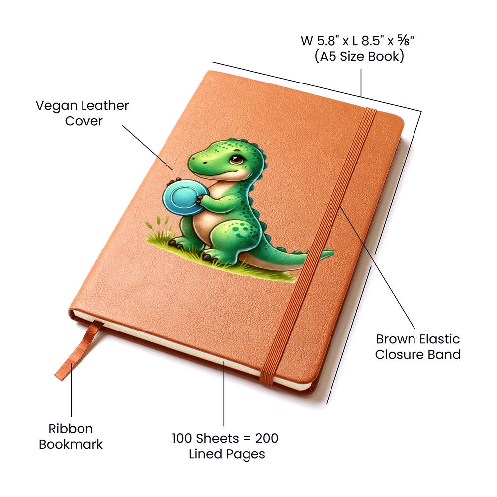 Colorful Baby Dinosaur 025 - Vegan Leather Journal