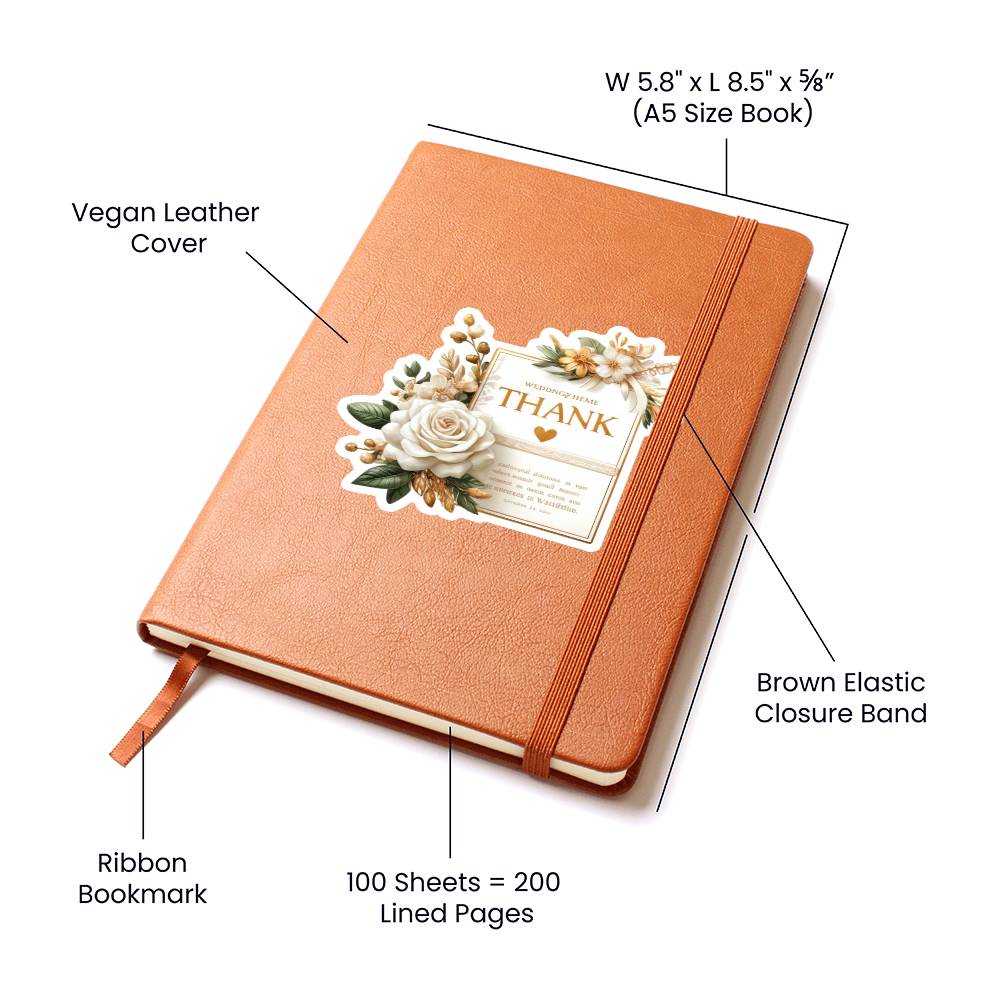 Luxury Wedding Decor Sticker 071 - Vegan Leather Journal