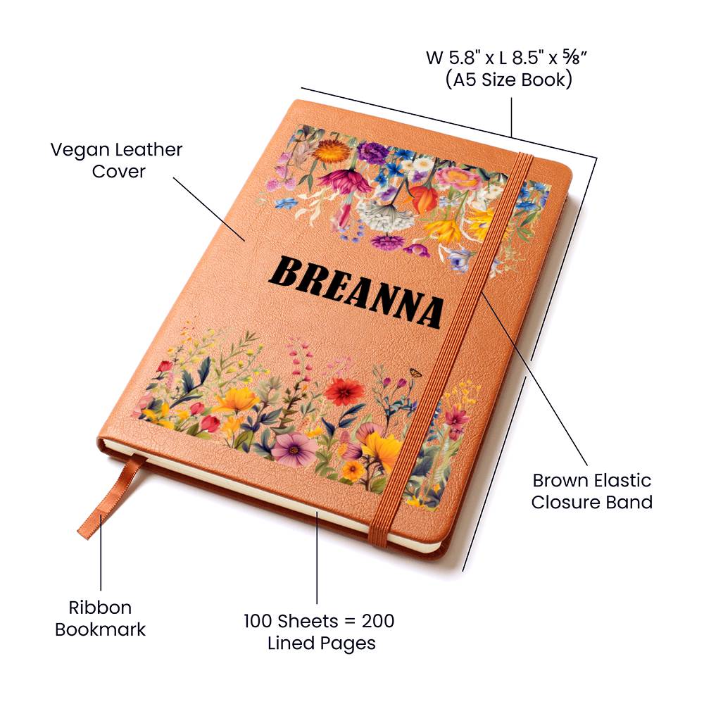 Breanna (Botanical Blooms) - Vegan Leather Journal