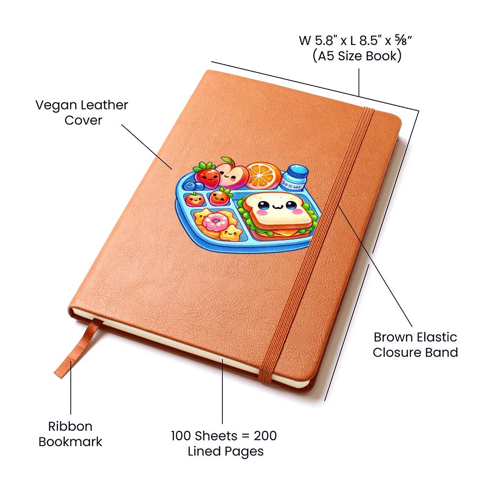 Cute Back to School Sticker 006 - Vegan Leather Journal