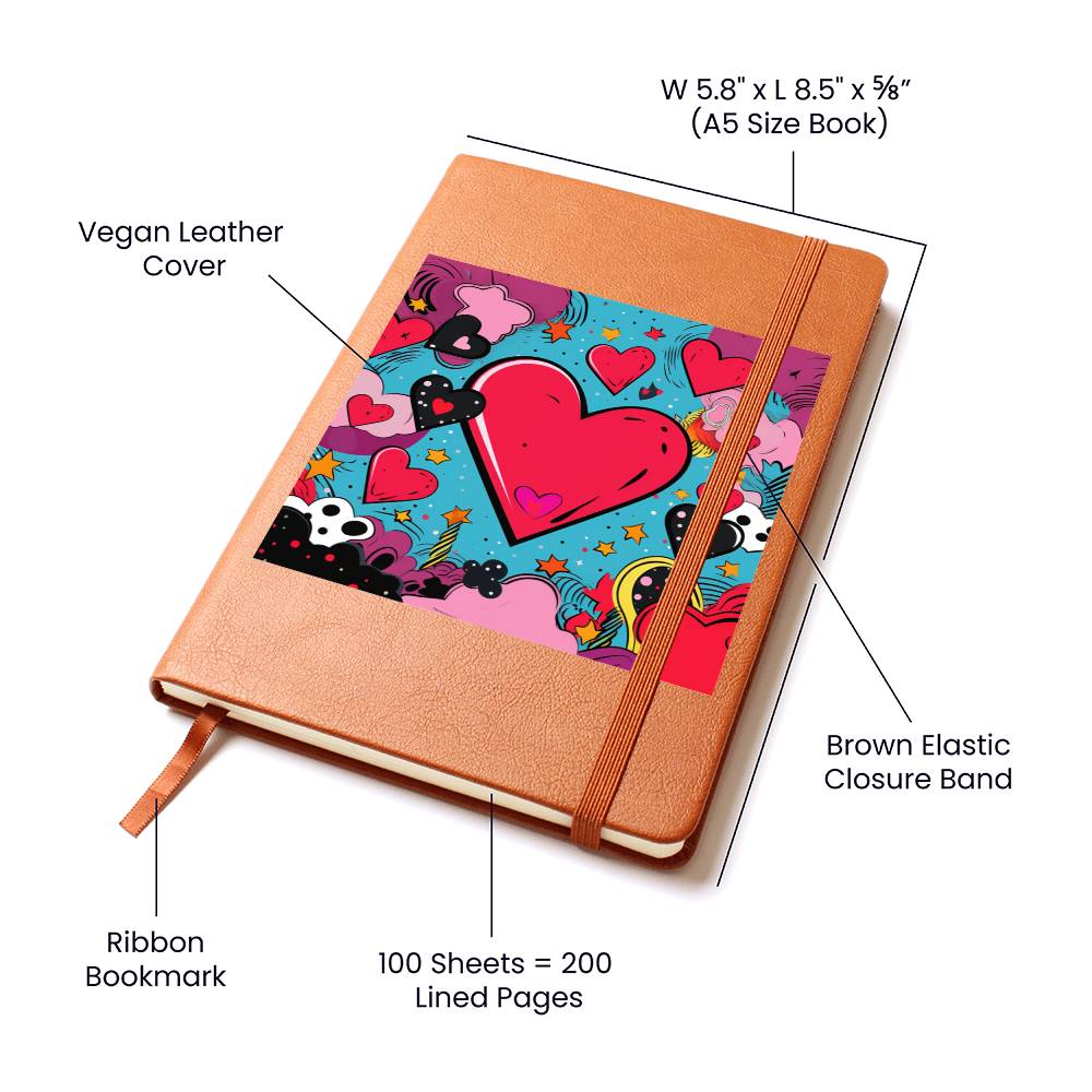 Valentine's Day Pop Art 17 - Vegan Leather Journal