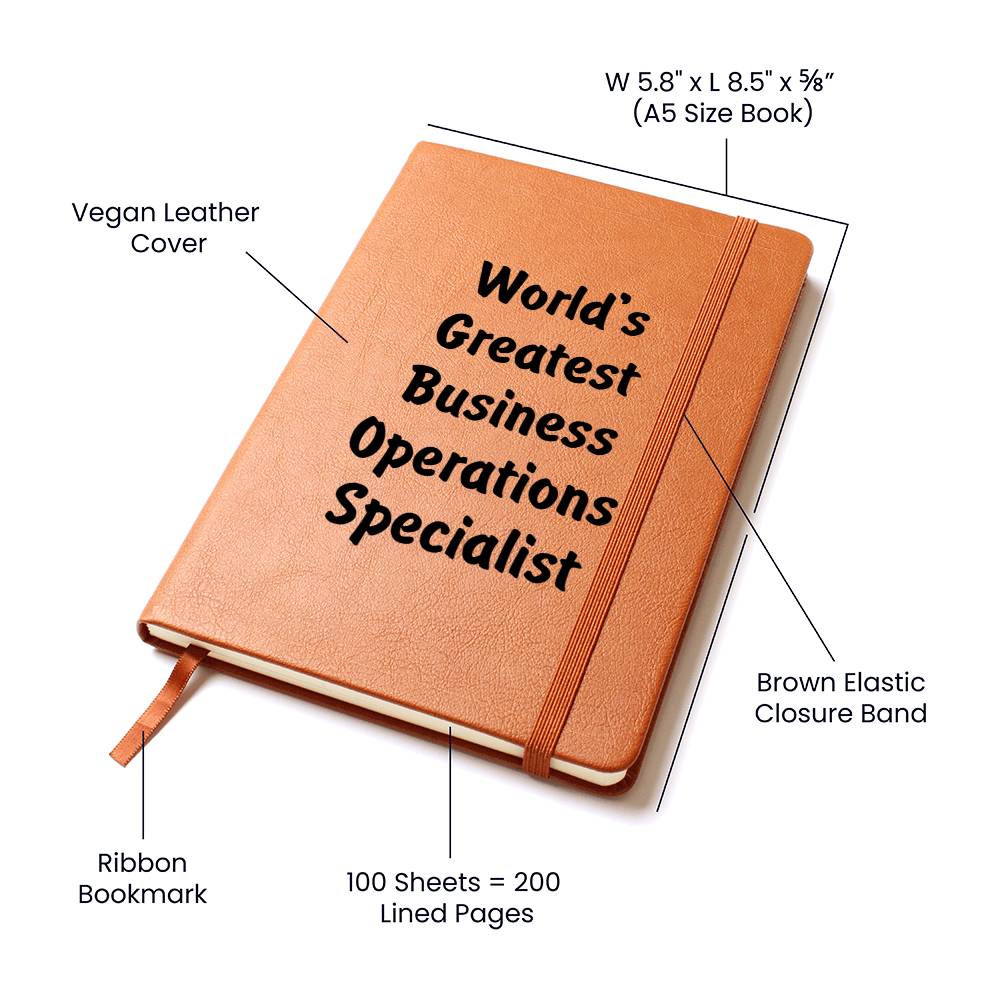 World's Greatest Business Operations Specialist v1 - Vegan Leather Journal