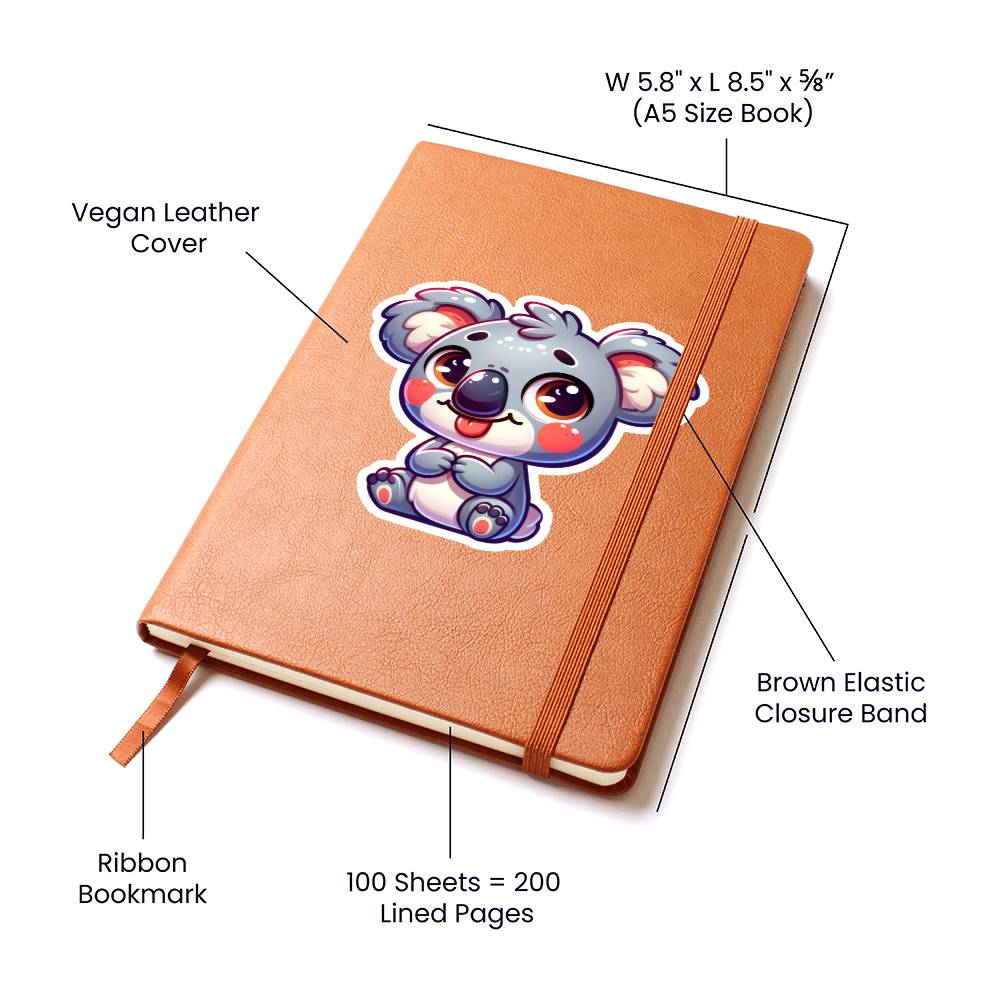 Cute Koala sticker 80 - Vegan Leather Journal