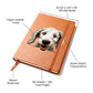Bedlington Terrier Peeking - Vegan Leather Journal