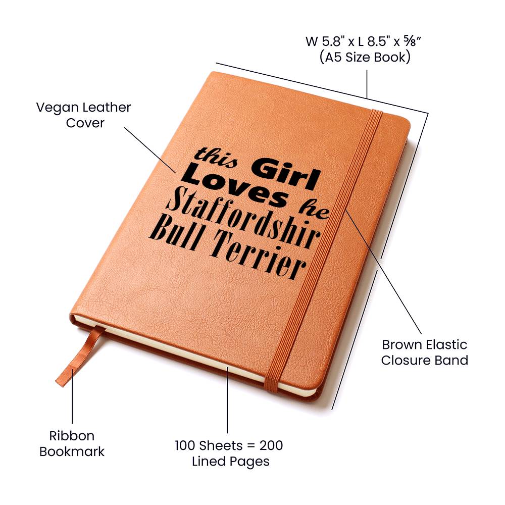 Staffordshire Bull Terrier - Vegan Leather Journal