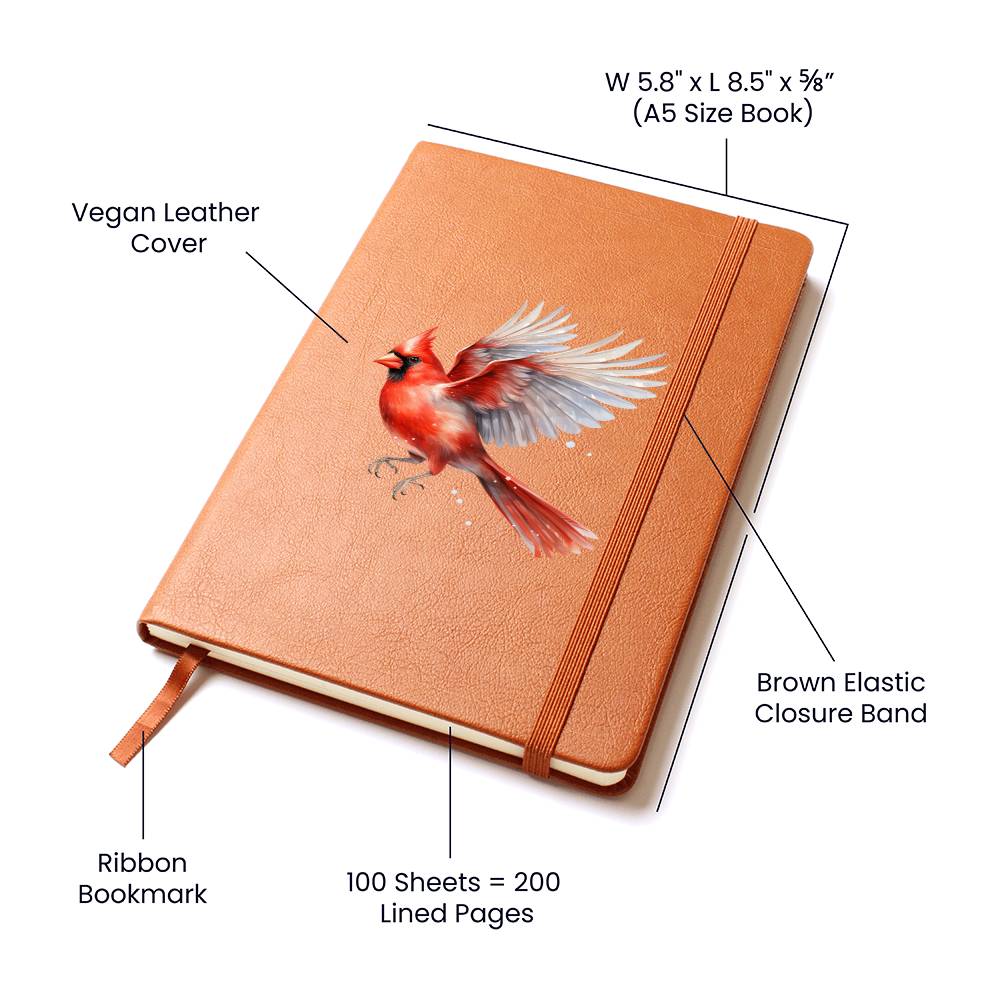 Christmas Cardinal 006 - Vegan Leather Journal