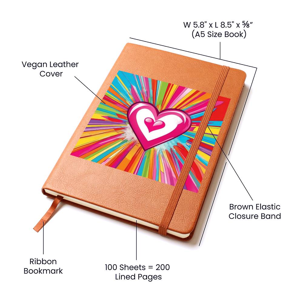 Valentine's Day Pop Art 08 - Vegan Leather Journal