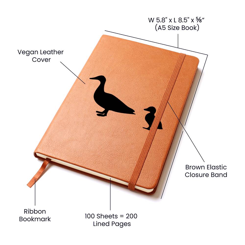 Mama Duck With 1 Duckling - Vegan Leather Journal