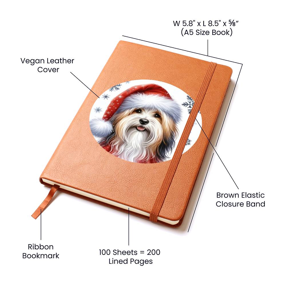 Christmas Dog - Havanese - Vegan Leather Journal