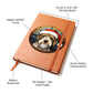 Dog Stained Glass Christmas Design 019 - Vegan Leather Journal
