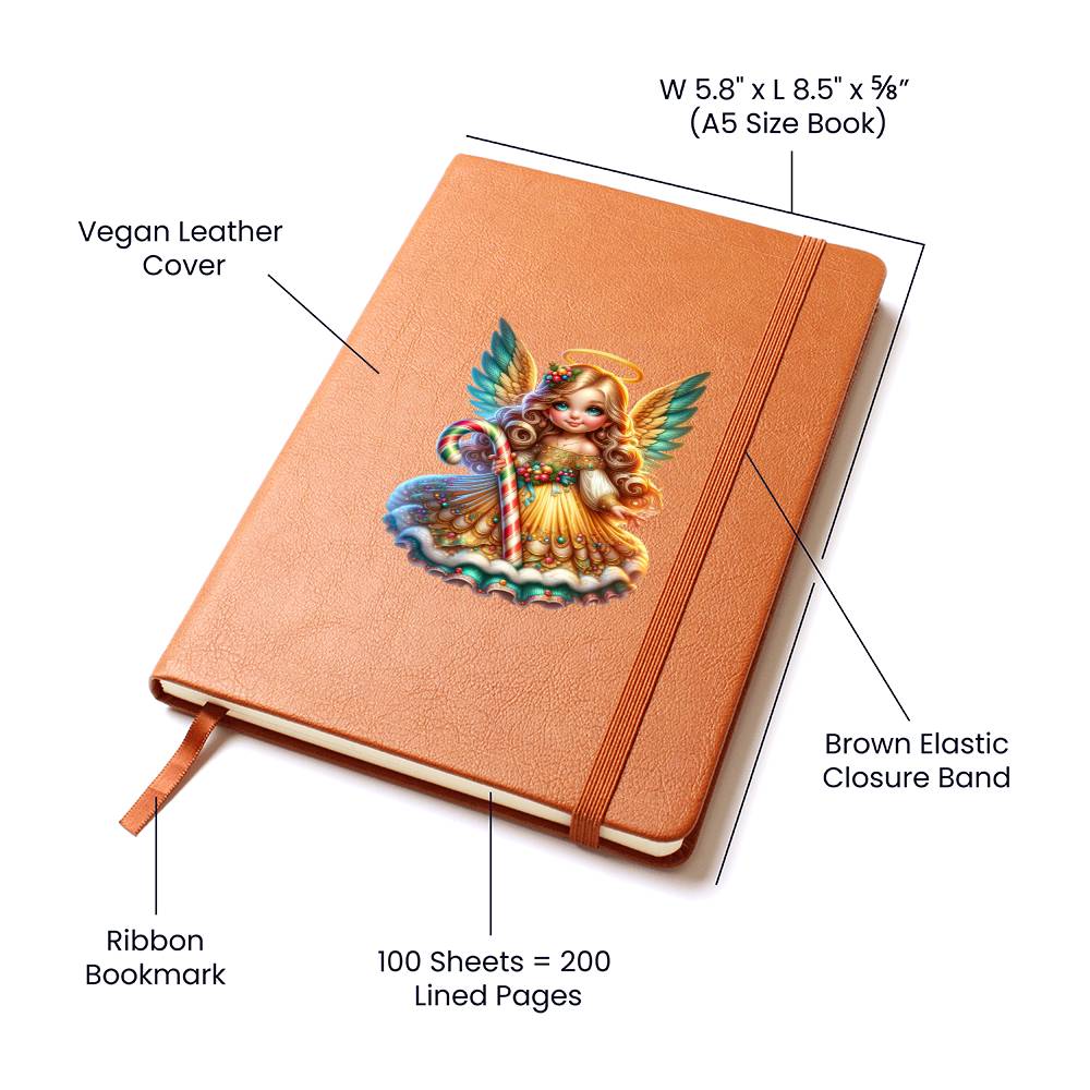 Cute Christmas Angel 015 - Vegan Leather Journal