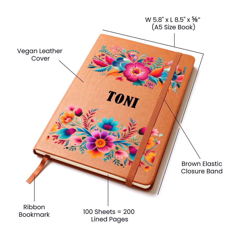 Toni (Mexican Flowers 2) - Vegan Leather Journal