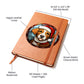 Dog Stained Glass Christmas Design 005 - Vegan Leather Journal