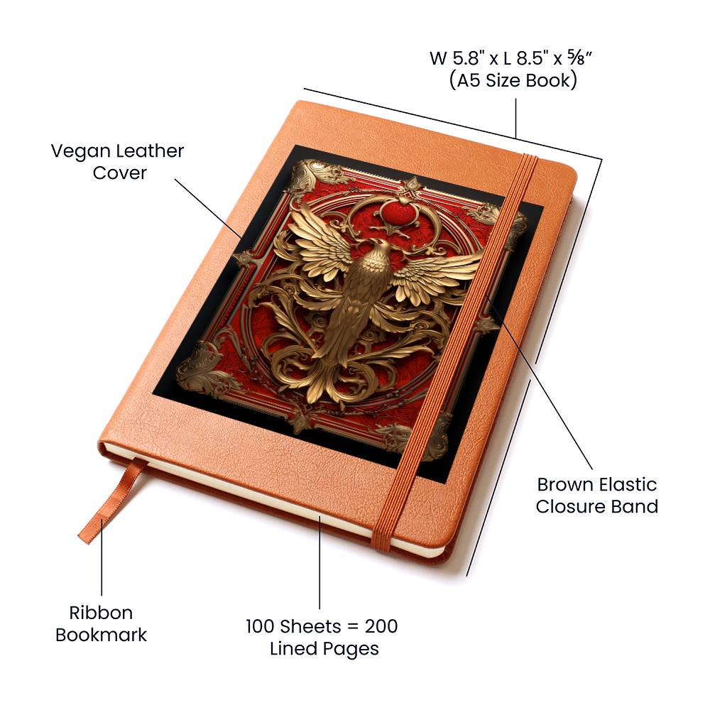 Ornate Gold Cover 074 - Vegan Leather Journal