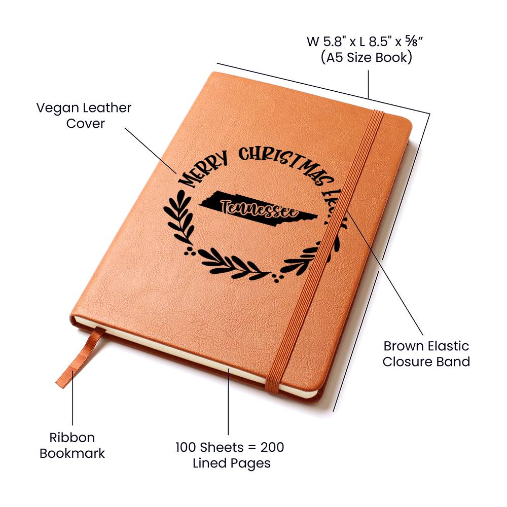 Merry Christmas From Tennessee - Vegan Leather Journal