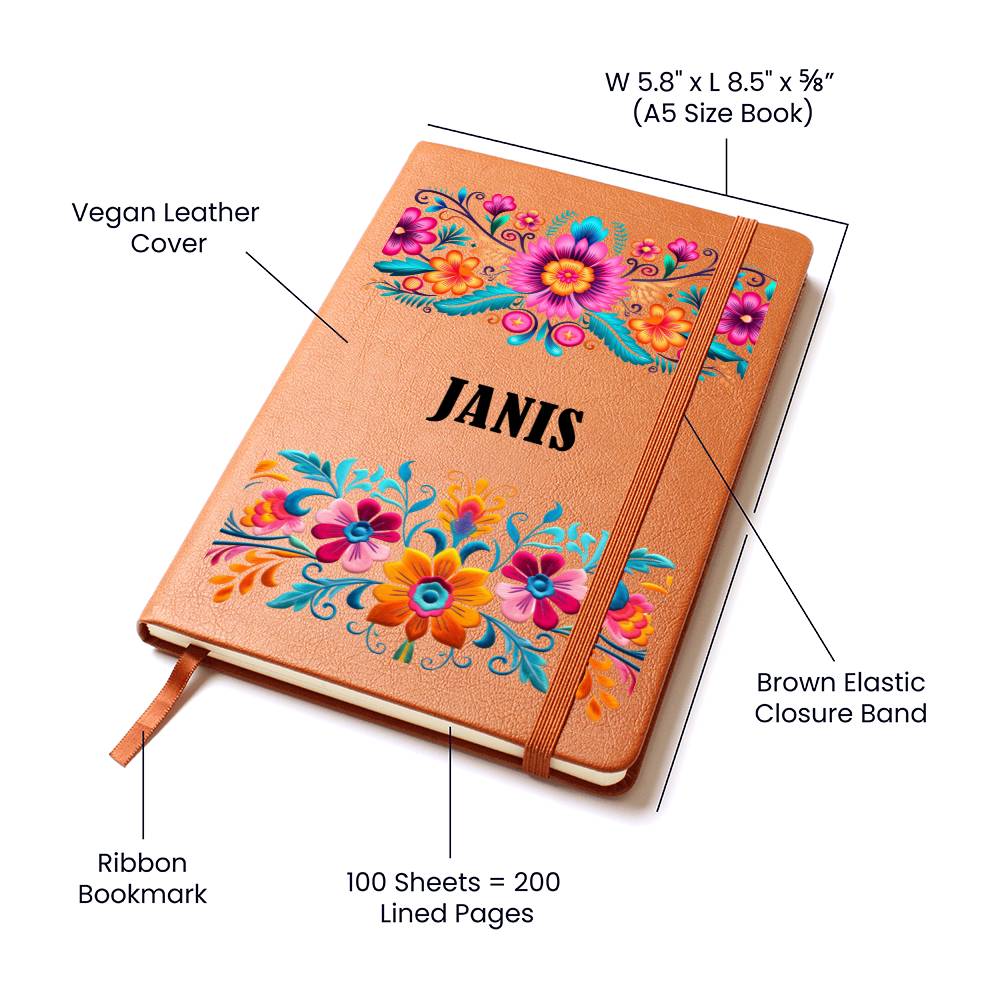 Janis (Mexican Flowers 1) - Vegan Leather Journal