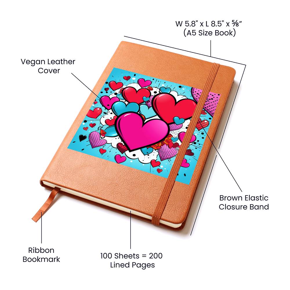 Valentine's Day Pop Art 21 - Vegan Leather Journal