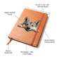 Norwegian Elkhound Peeking - Vegan Leather Journal