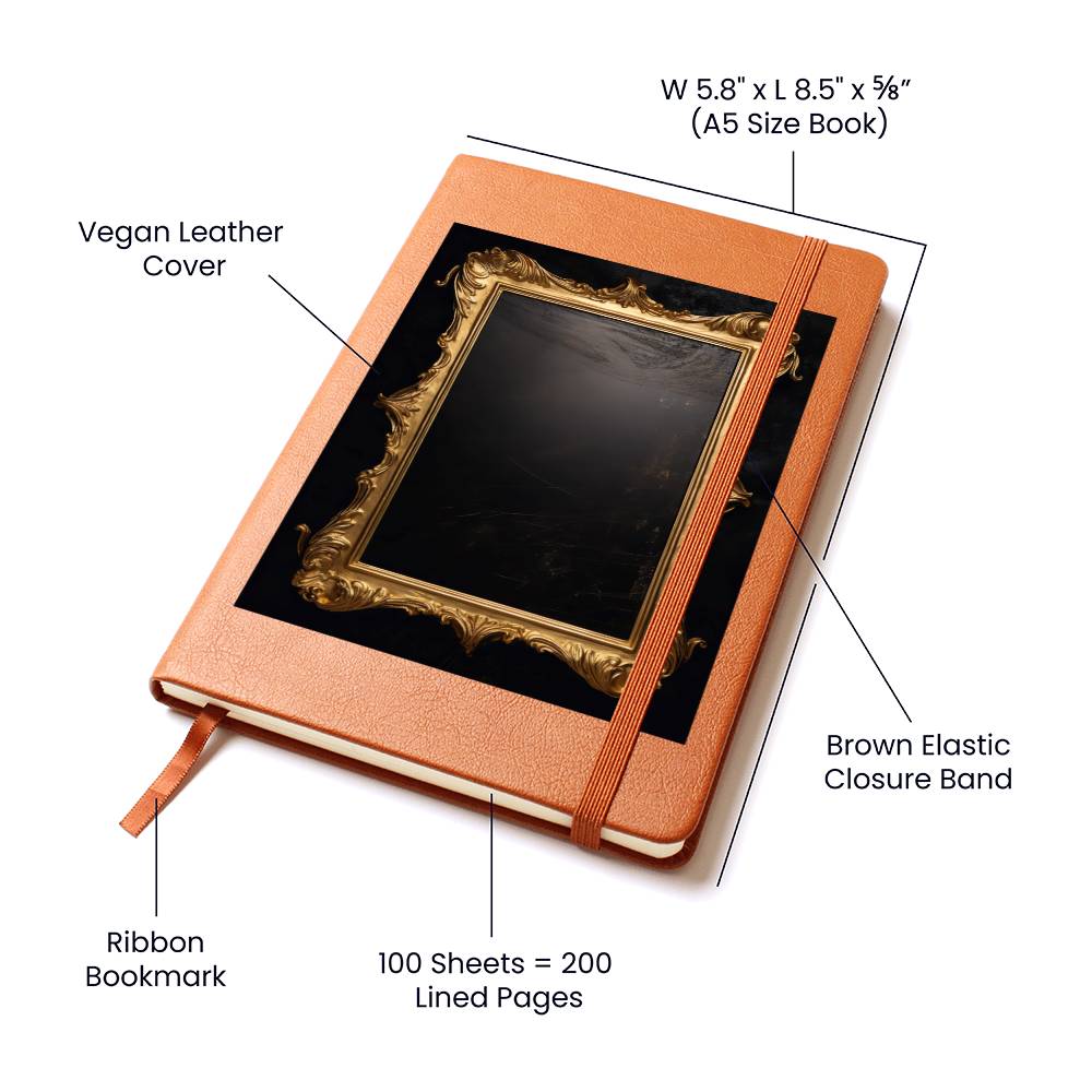 Ornate Gold Cover 026 - Vegan Leather Journal