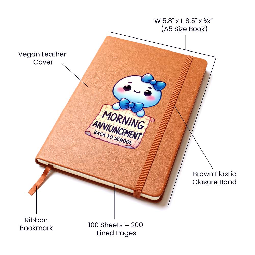Cute Back to School Sticker 015 - Vegan Leather Journal
