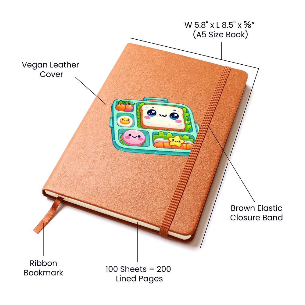 Cute Back to School Sticker 056 - Vegan Leather Journal