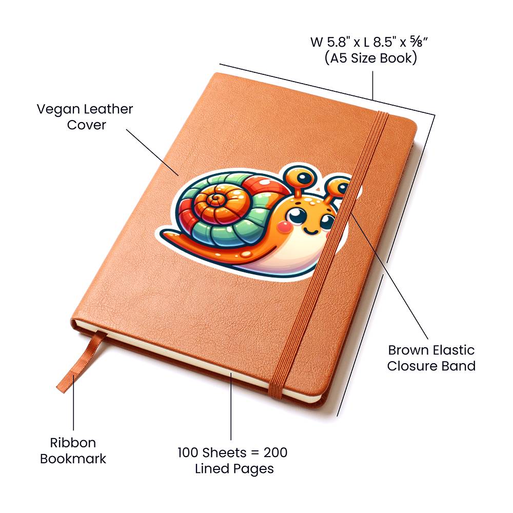 Cute Snail sticker 158 - Vegan Leather Journal