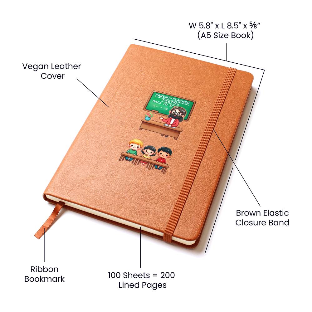 Cute Back to School Sticker 037 - Vegan Leather Journal