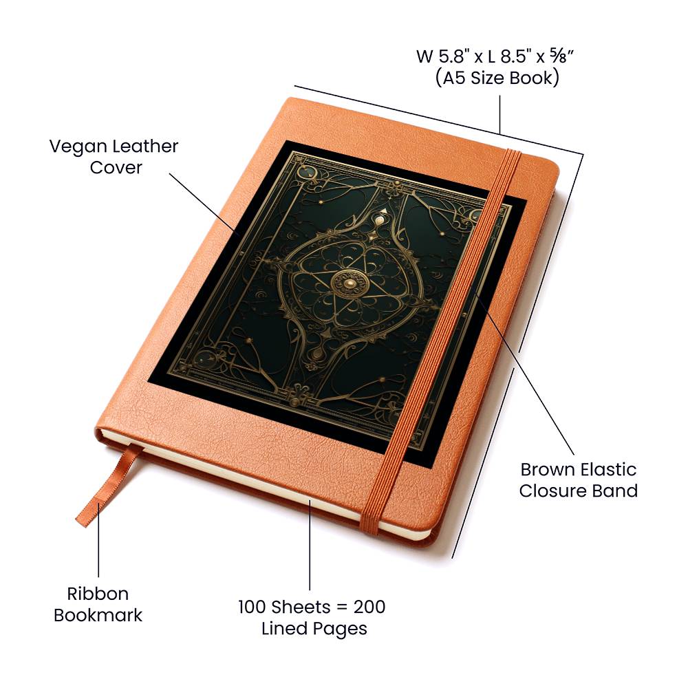 Ornate Gold Cover 050 - Vegan Leather Journal