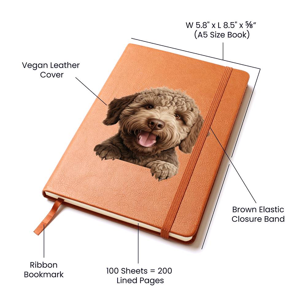 Lagotto Romagnolo Peeking - Vegan Leather Journal