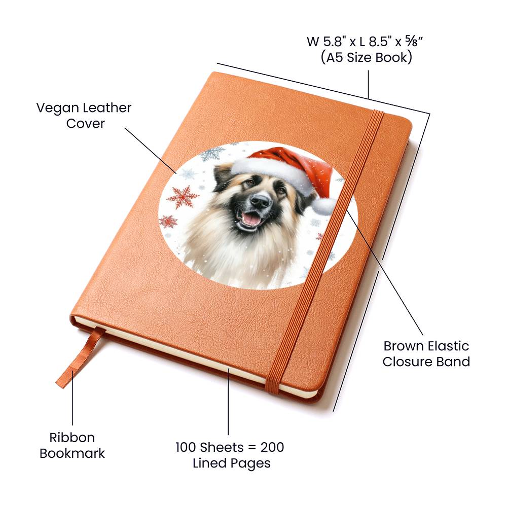 Christmas Dog - Anatolian Shepherd - Vegan Leather Journal