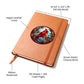 Christmas Red Cardinal Stained Glass Design 013 - Vegan Leather Journal