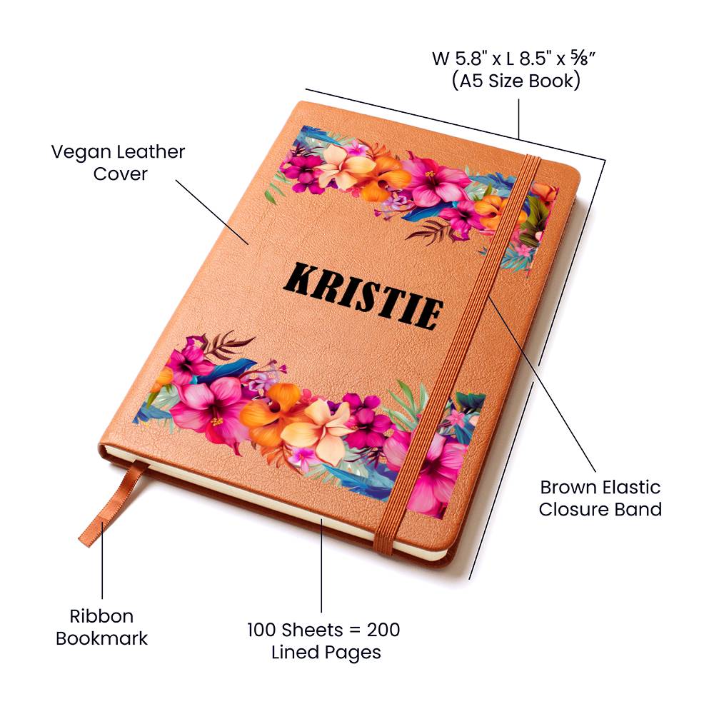 Kristie (Tropical Flowers) - Vegan Leather Journal