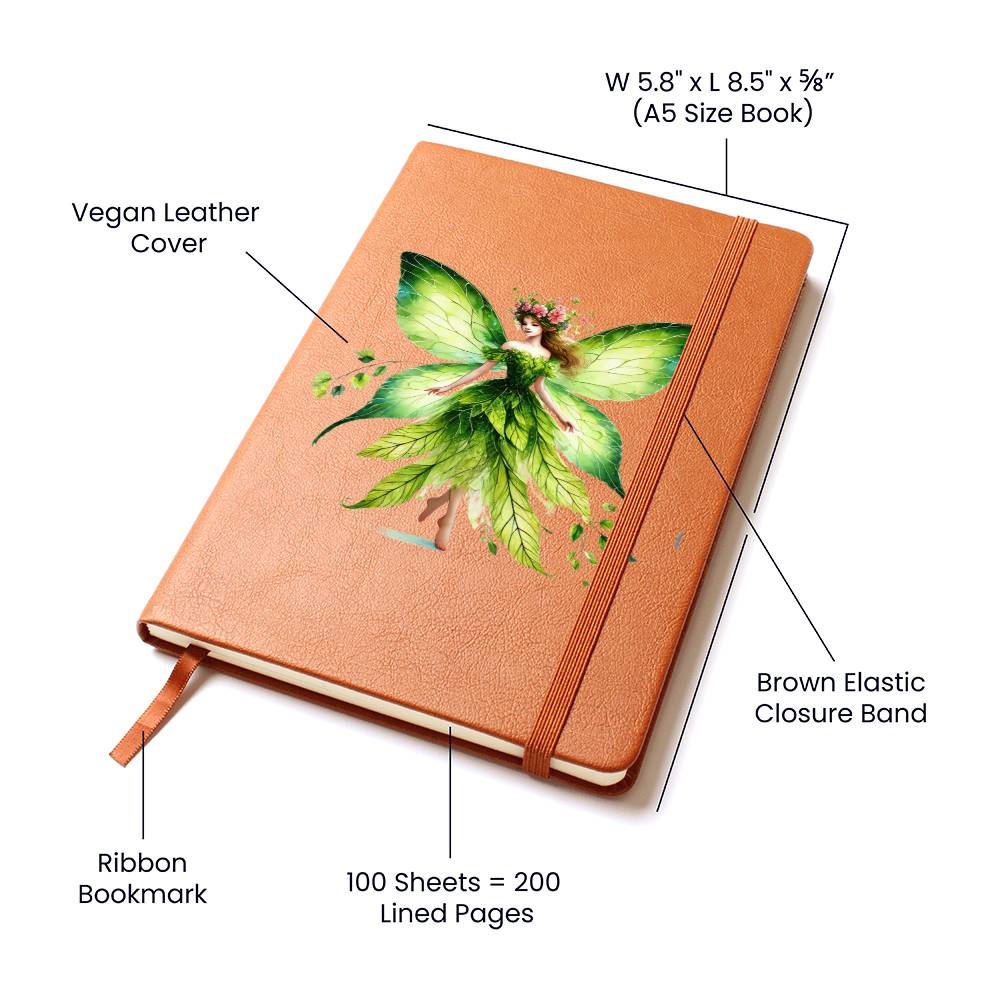 Magical Nature Forest Fairy 22 - Vegan Leather Journal