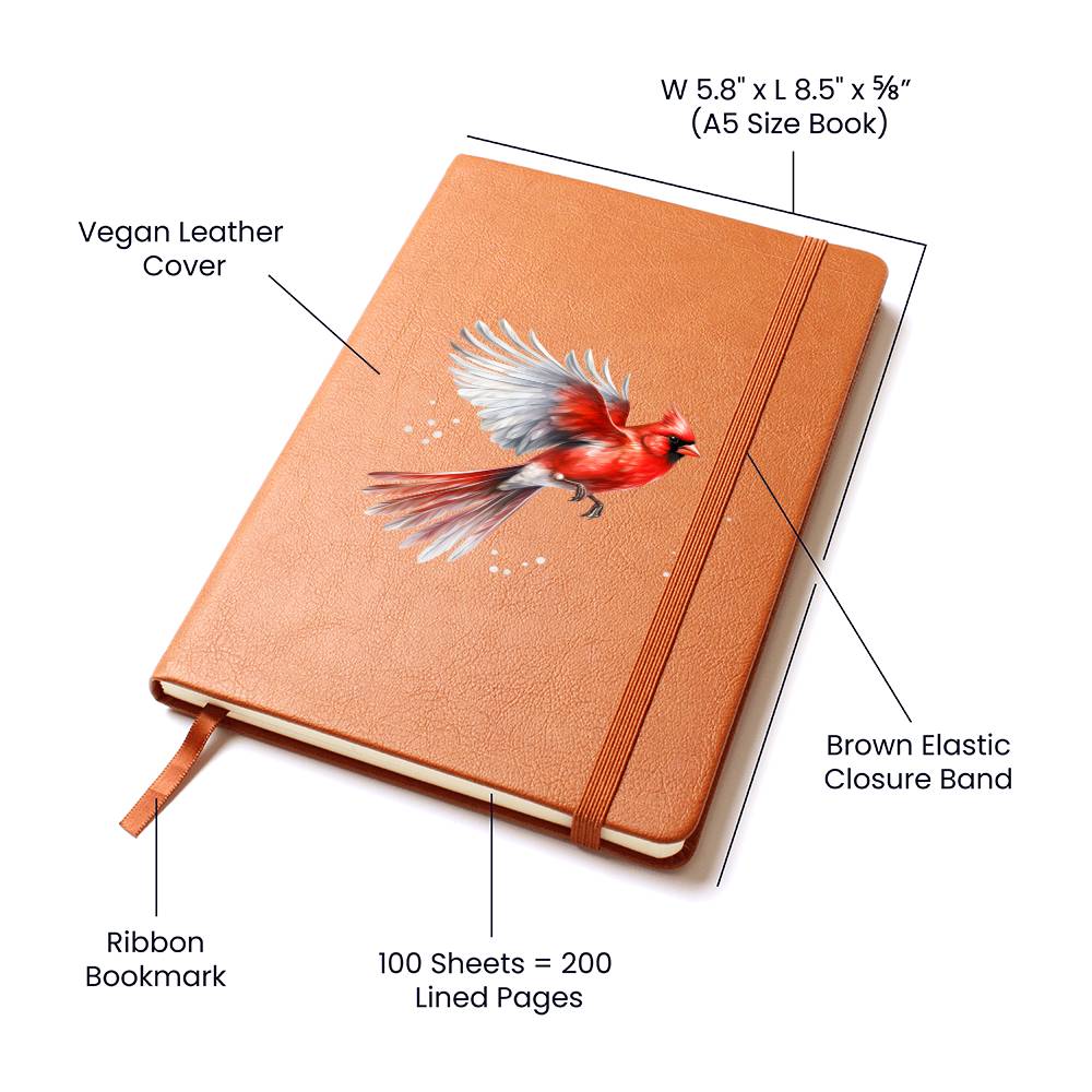 Christmas Cardinal 005 - Vegan Leather Journal