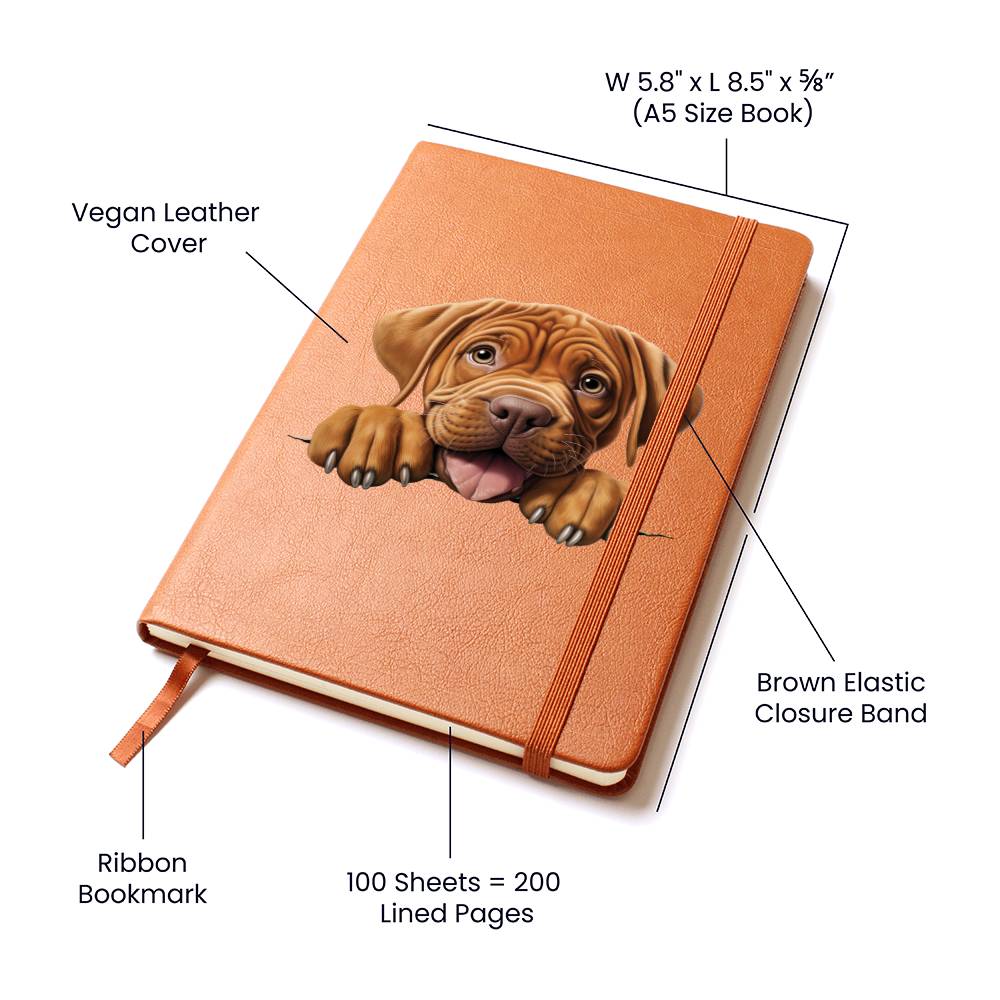 Dogue de Bordeaux Peeking - Vegan Leather Journal