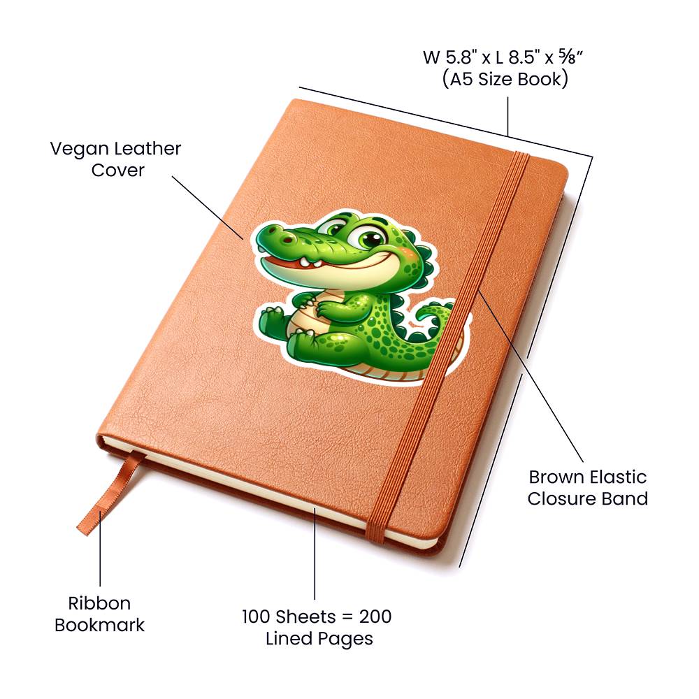 Cute Alligator sticker 04 - Vegan Leather Journal