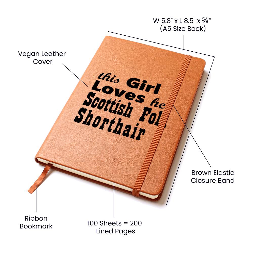 Scottish Fold Shorthair - Vegan Leather Journal