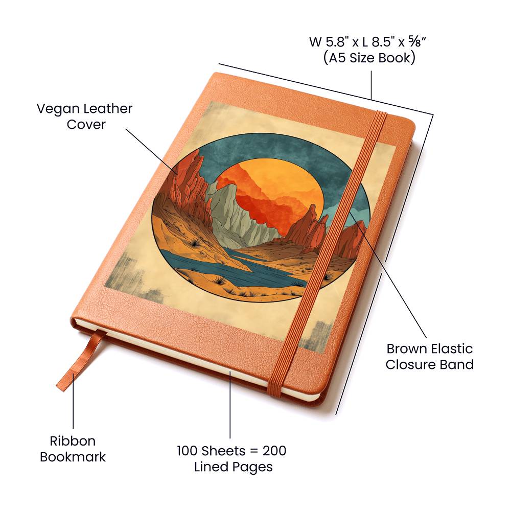 Minimalist BOHO Art 121 - Vegan Leather Journal