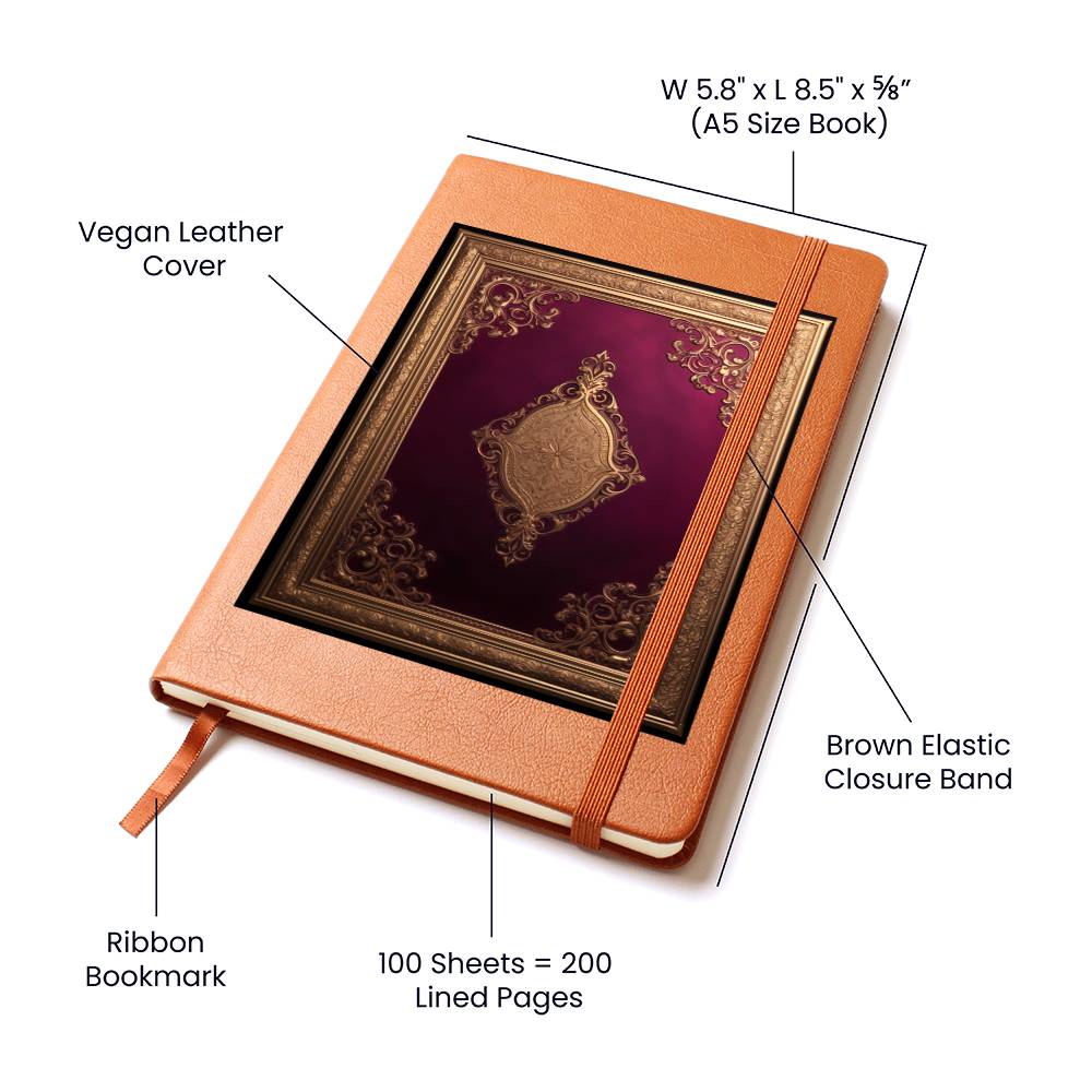 Ornate Gold Cover 081 - Vegan Leather Journal