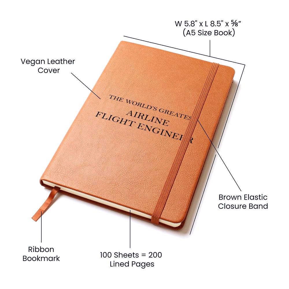 World's Greatest Airline Flight Engineer - Vegan Leather Journal