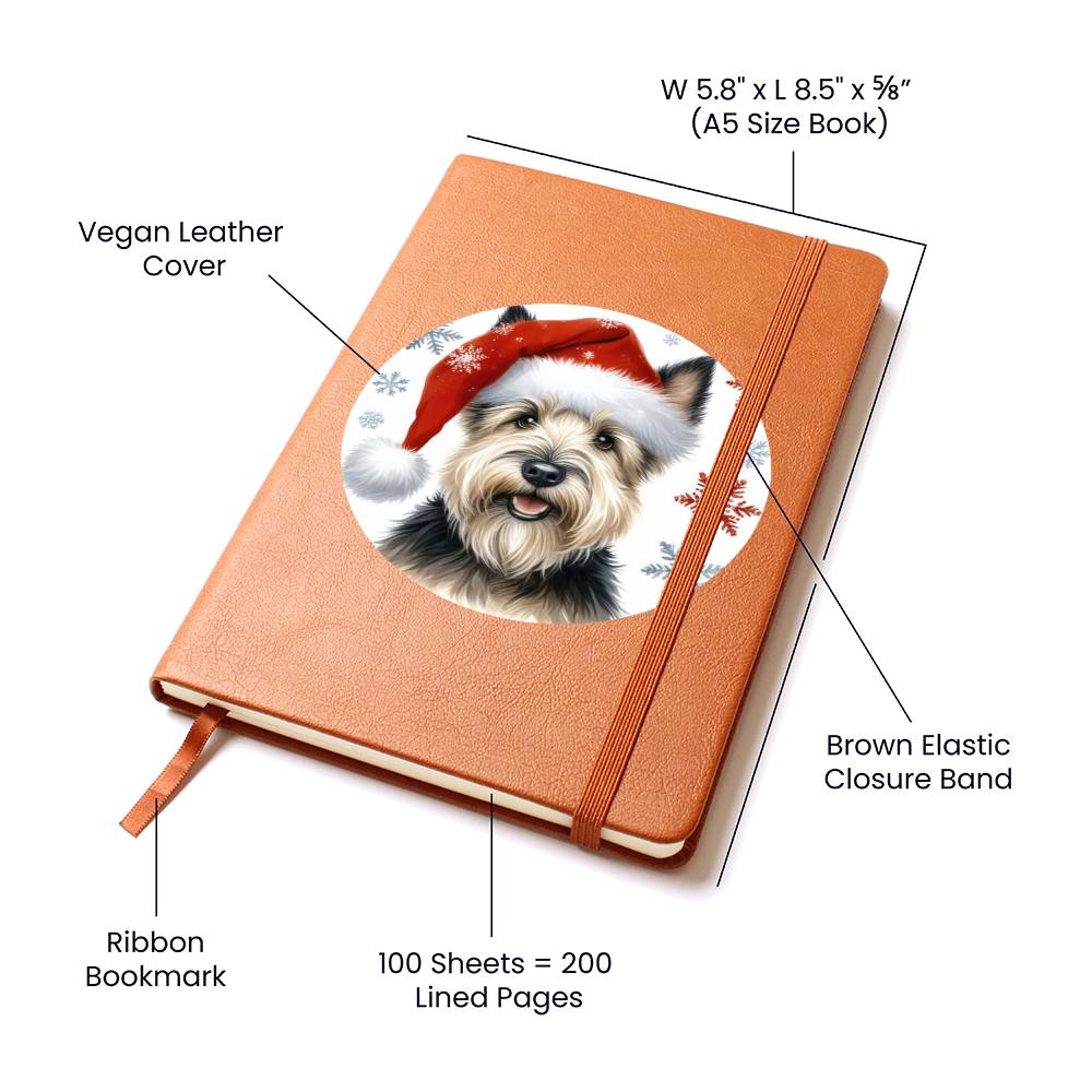 Christmas Dog - Scottish Terrier - Vegan Leather Journal