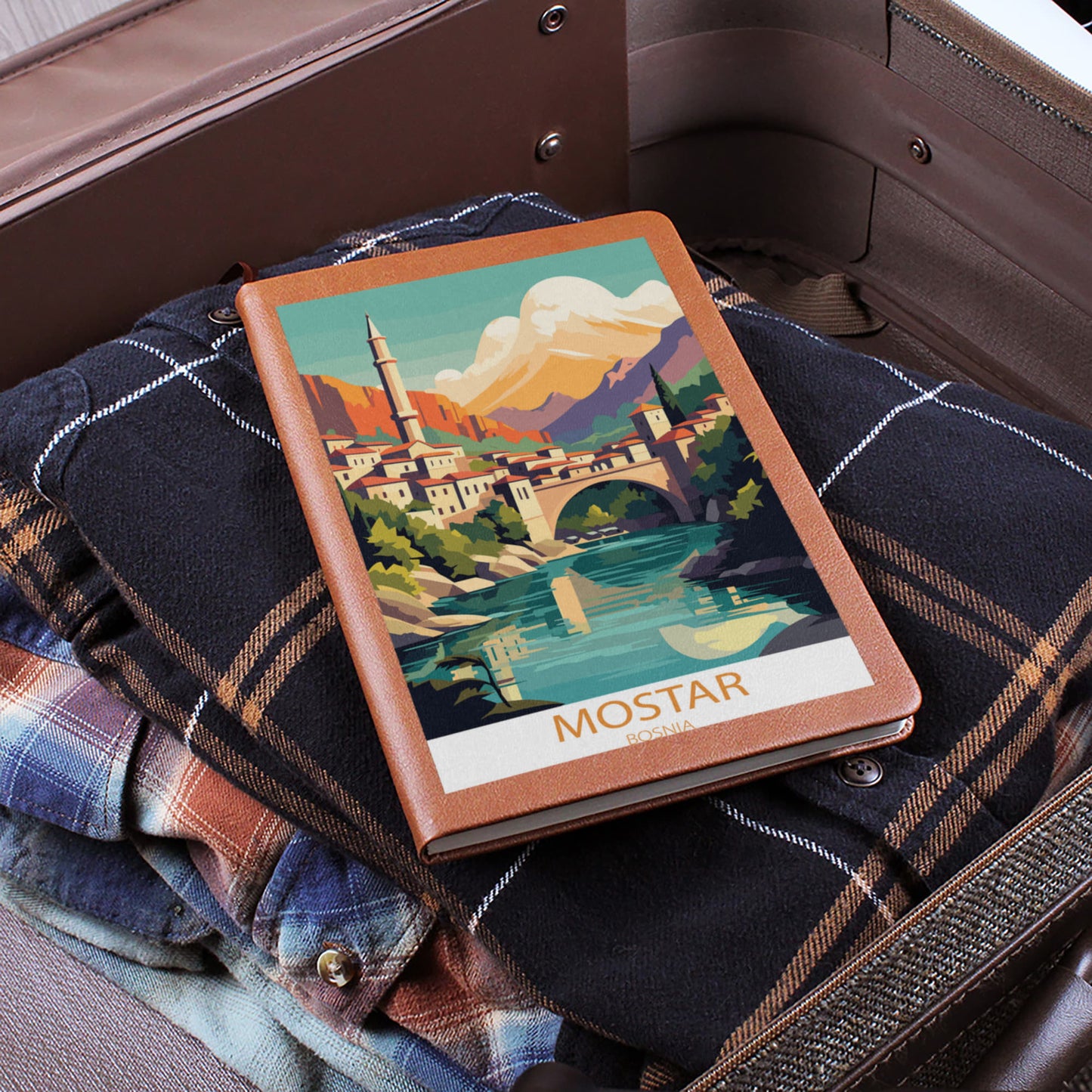 Famous Travel Destinations - Mostar, Bosnia - Vegan Leather Journal